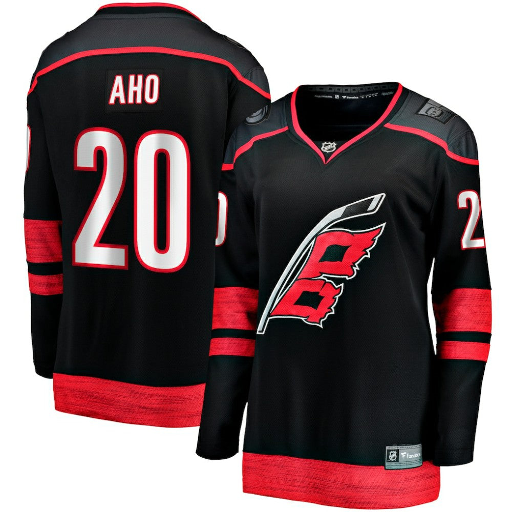 Sebastian Aho Carolina Hurricanes Fanatics Women's Home Breakaway Player Jersey - Black - NHL