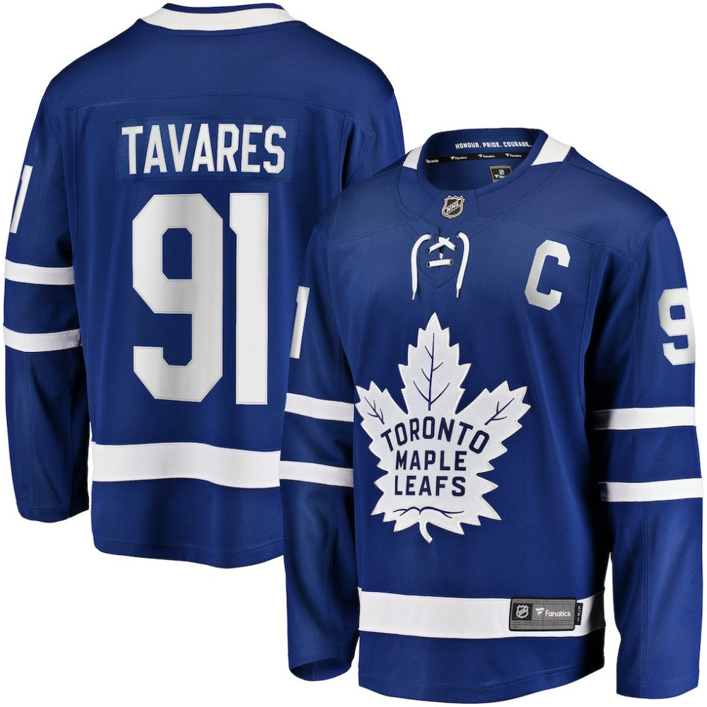 John Tavares Toronto Maple Leafs Fanatics Captain Patch Home Breakaway Jersey - Blue - NHL