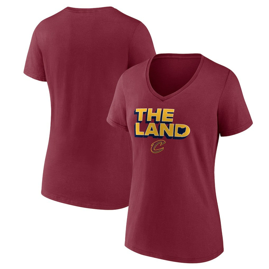 Cleveland Cavaliers Women's Hometown Collection The Land V-Neck T-Shirt Wine - NBA