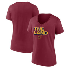 Cleveland Cavaliers Women's Hometown Collection The Land V-Neck T-Shirt Wine - NBA