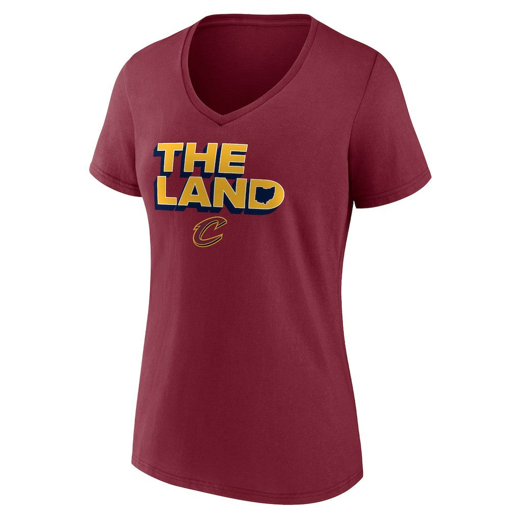 Cleveland Cavaliers Women's Hometown Collection The Land V-Neck T-Shirt Wine - NBA