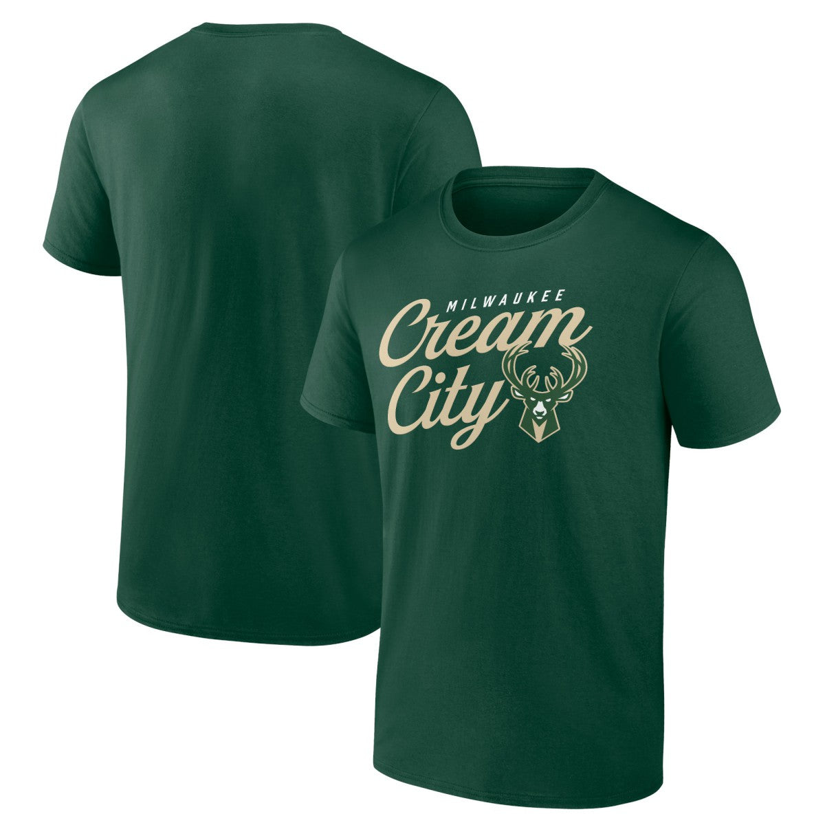 Milwaukee Bucks Hometown Collection Cream City T-Shirt Hunter Green - NBA