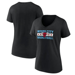 Chicago Bulls Women's Hometown Collection Windy City V-Neck T-Shirt Black - NBA