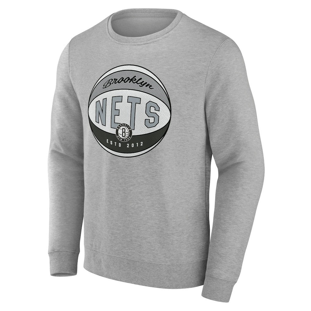 Brooklyn Nets Hard Color Pullover Sweatshirt Gray - NBA
