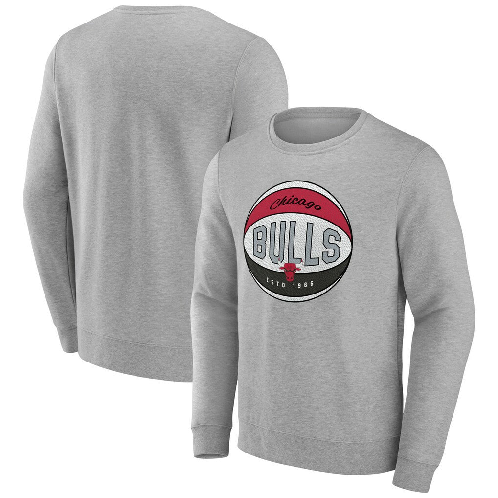 Chicago Bulls Hard Color Pullover Sweatshirt Gray - NBA