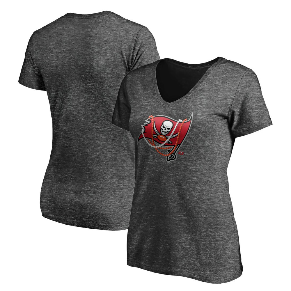 Tampa Bay Buccaneers Women's Hometown Collection Flag V-Neck T-Shirt Charcoal | NFL