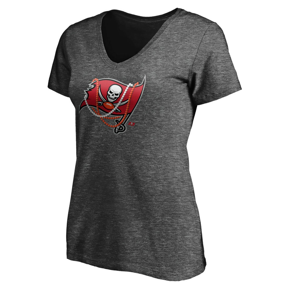 Tampa Bay Buccaneers Women's Hometown Collection Flag V-Neck T-Shirt Charcoal | NFL