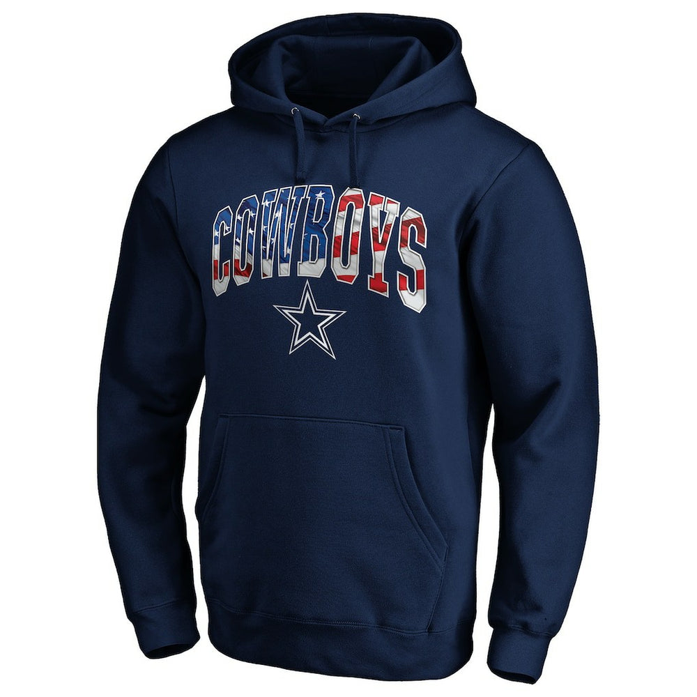 Dallas Cowboys Banner Wave Pullover Hoodie Navy | NFL
