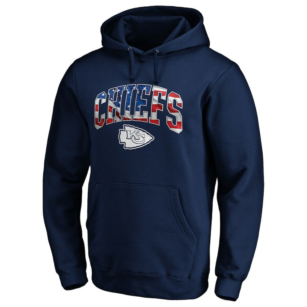 Kansas City Chiefs Banner Wave Pullover Hoodie Navy | NFL