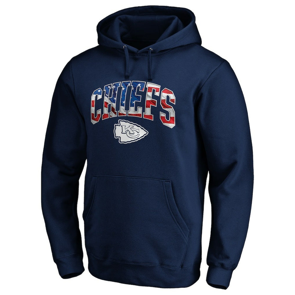 Kansas City Chiefs Banner Wave Pullover Hoodie Navy | NFL