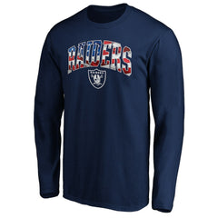 Las Vegas Raiders Banner Wave Long Sleeve T-Shirt Navy | NFL