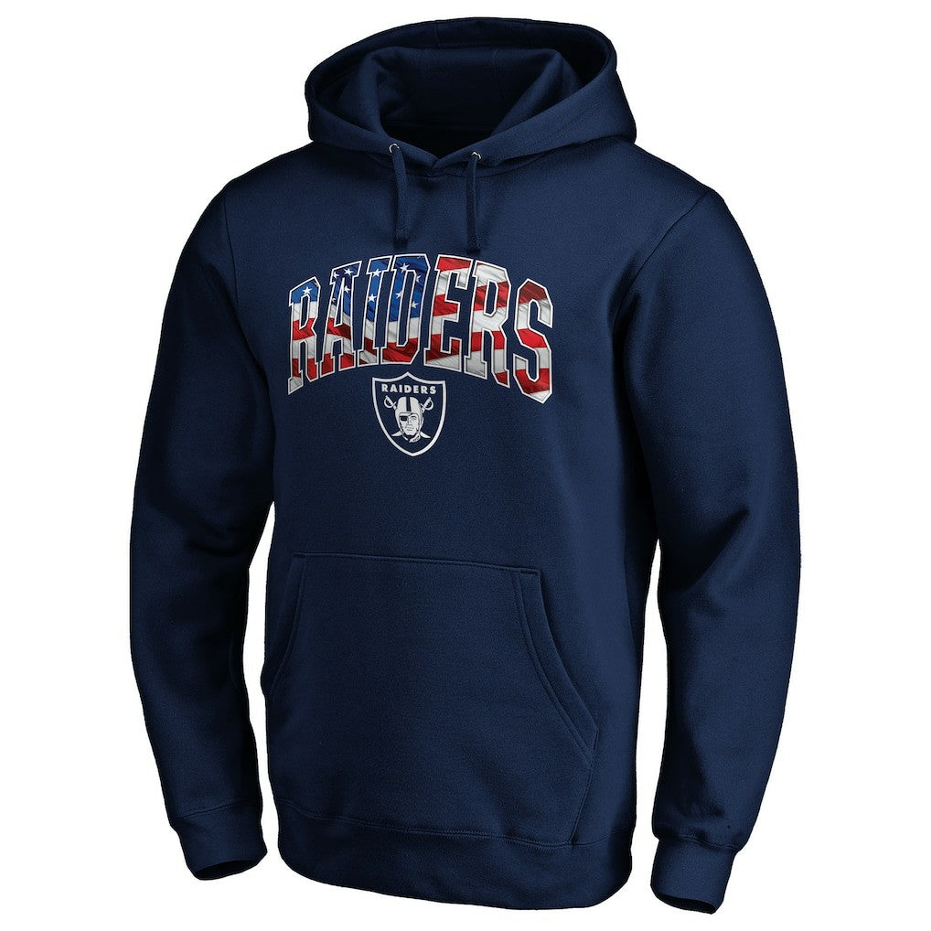 Las Vegas Raiders Banner Wave Pullover Hoodie Navy | NFL