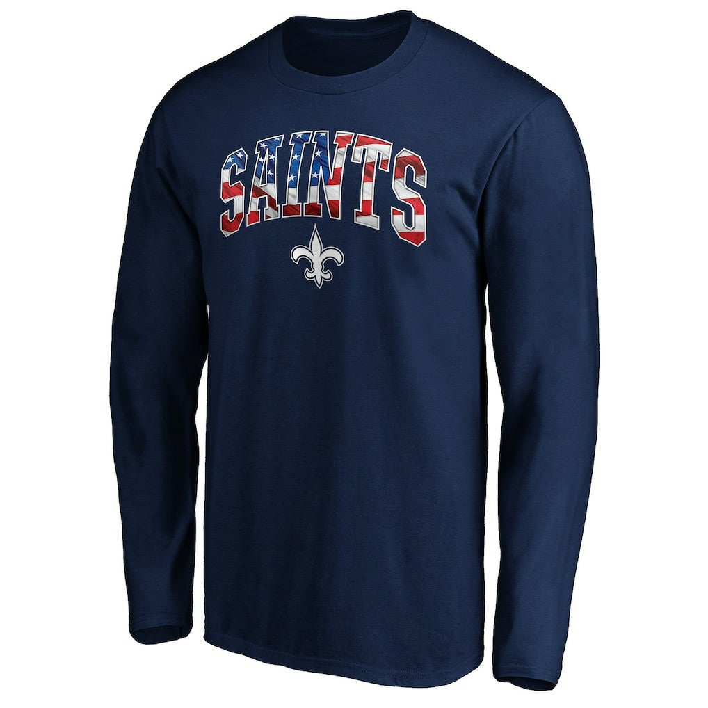 New Orleans Saints Banner Wave Long Sleeve T-Shirt Navy | NFL