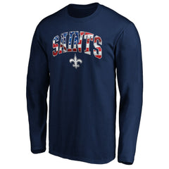 New Orleans Saints Banner Wave Long Sleeve T-Shirt Navy | NFL