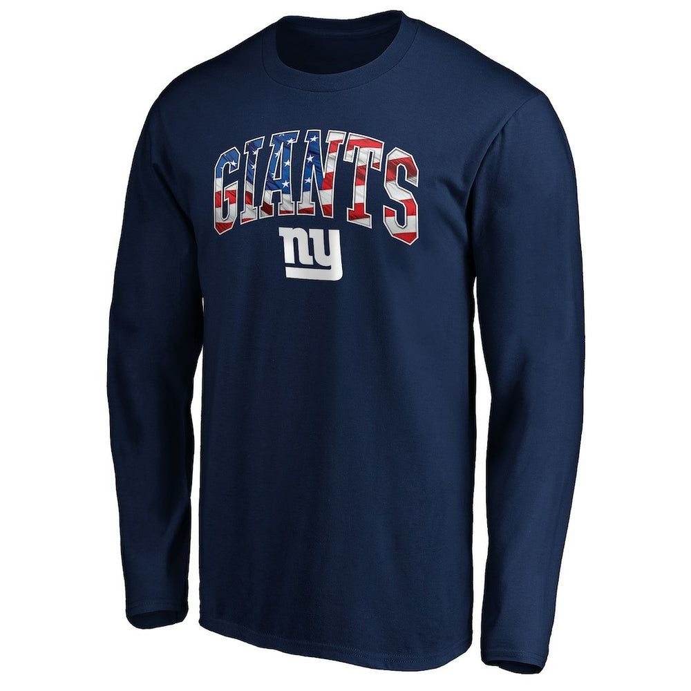 New York Giants Banner Wave Long Sleeve T-Shirt Navy | NFL