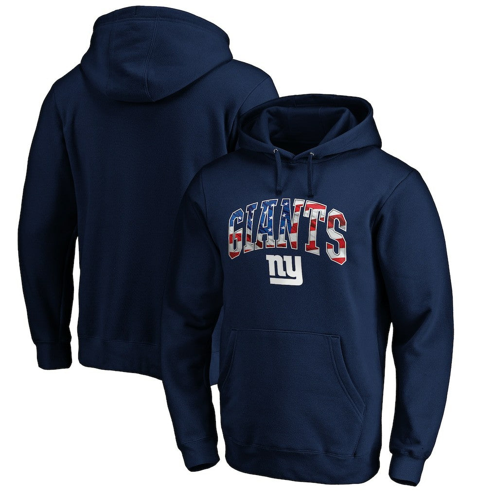 New York Giants Banner Wave Pullover Hoodie Navy | NFL