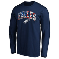 Philadelphia Eagles Banner Wave Long Sleeve T-Shirt Navy | NFL