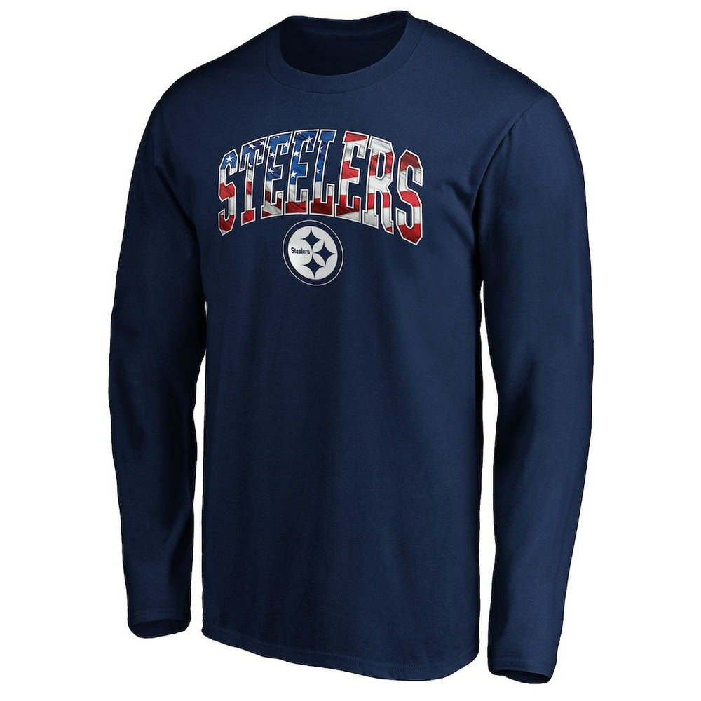 Pittsburgh Steelers Banner Wave Long Sleeve T-Shirt Navy | NFL