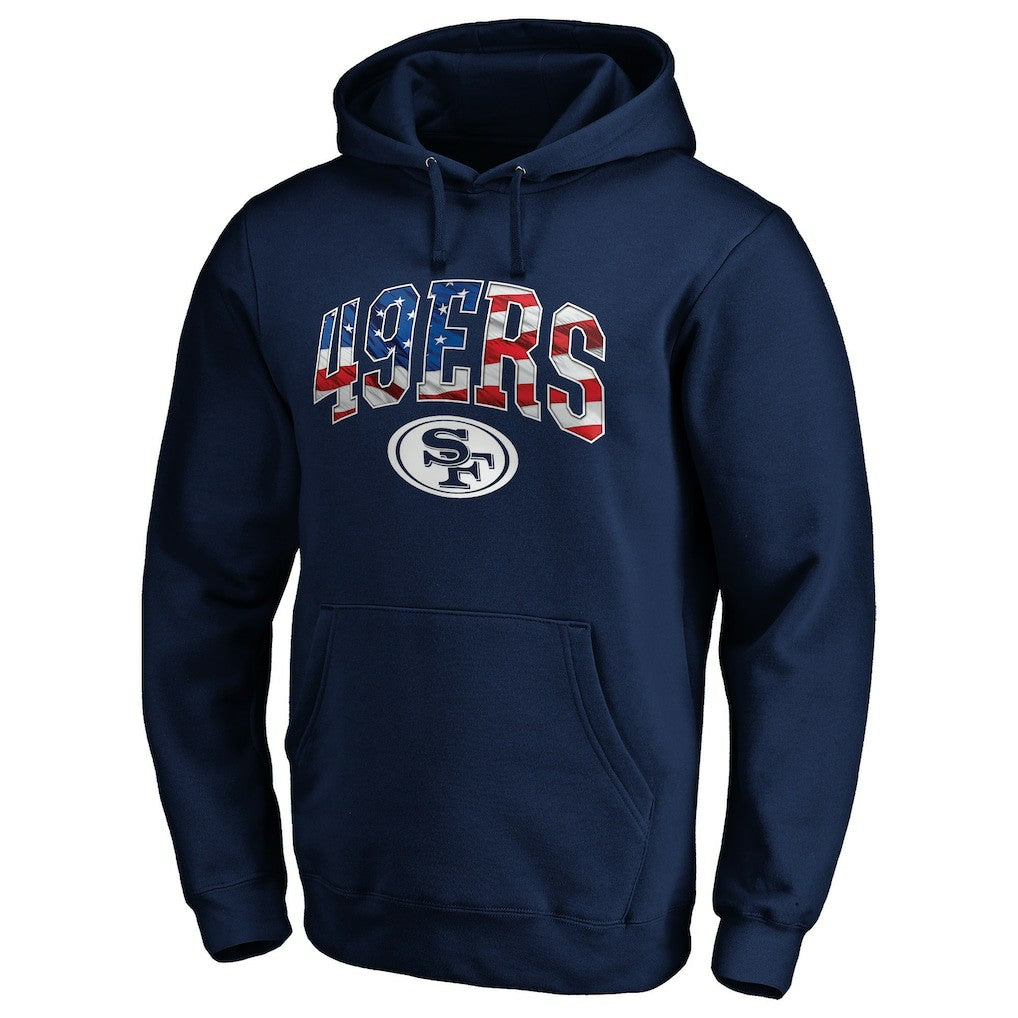 San Francisco 49ers Banner Wave Pullover Hoodie Navy | NFL