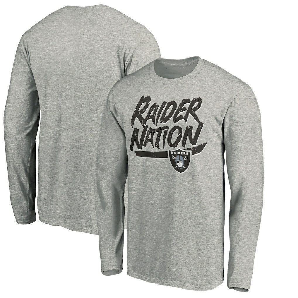 Las Vegas Raiders Hometown Collection Raider Nation Long Sleeve T-Shirt Gray | NFL