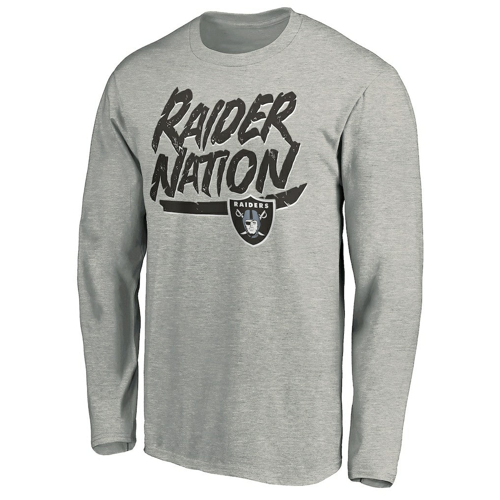 Las Vegas Raiders Hometown Collection Raider Nation Long Sleeve T-Shirt Gray | NFL