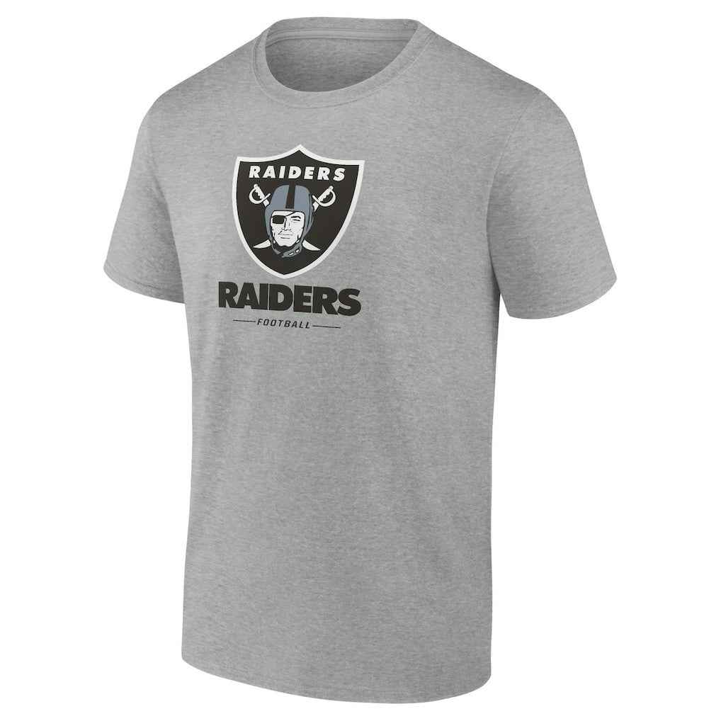 Las Vegas Raiders Team Lockup T-Shirt Heather Gray | NFL