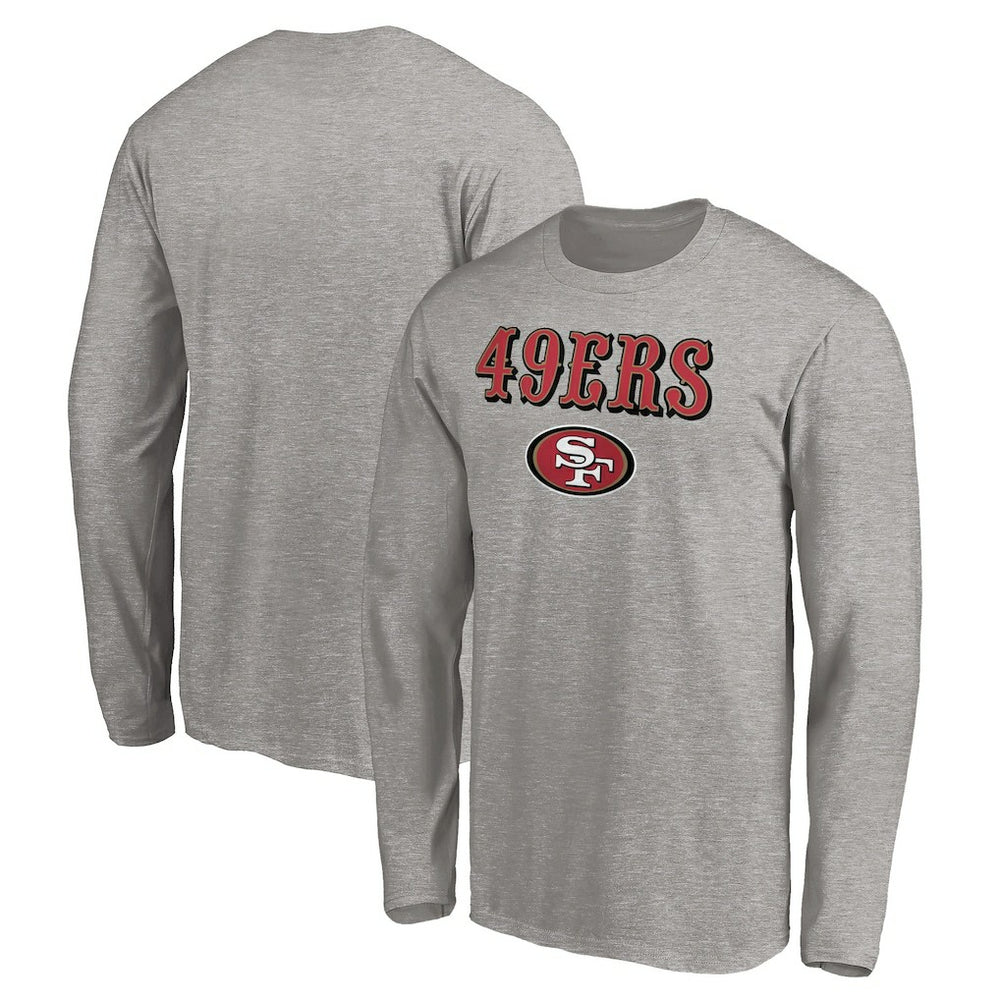 San Francisco 49ers Team Lockup Long Sleeve T-Shirt Gray | NFL