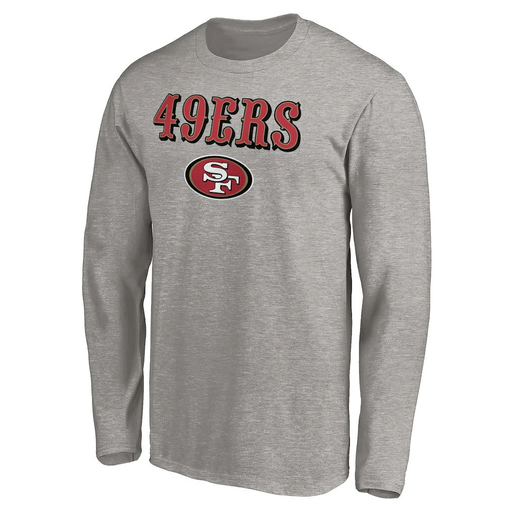 San Francisco 49ers Team Lockup Long Sleeve T-Shirt Gray | NFL