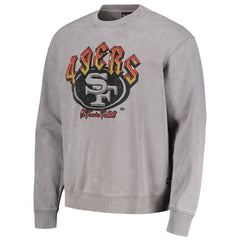 San Francisco 49ers The Wild Collective Unisex Distressed Pullover Sweatshirt Gray | NFL