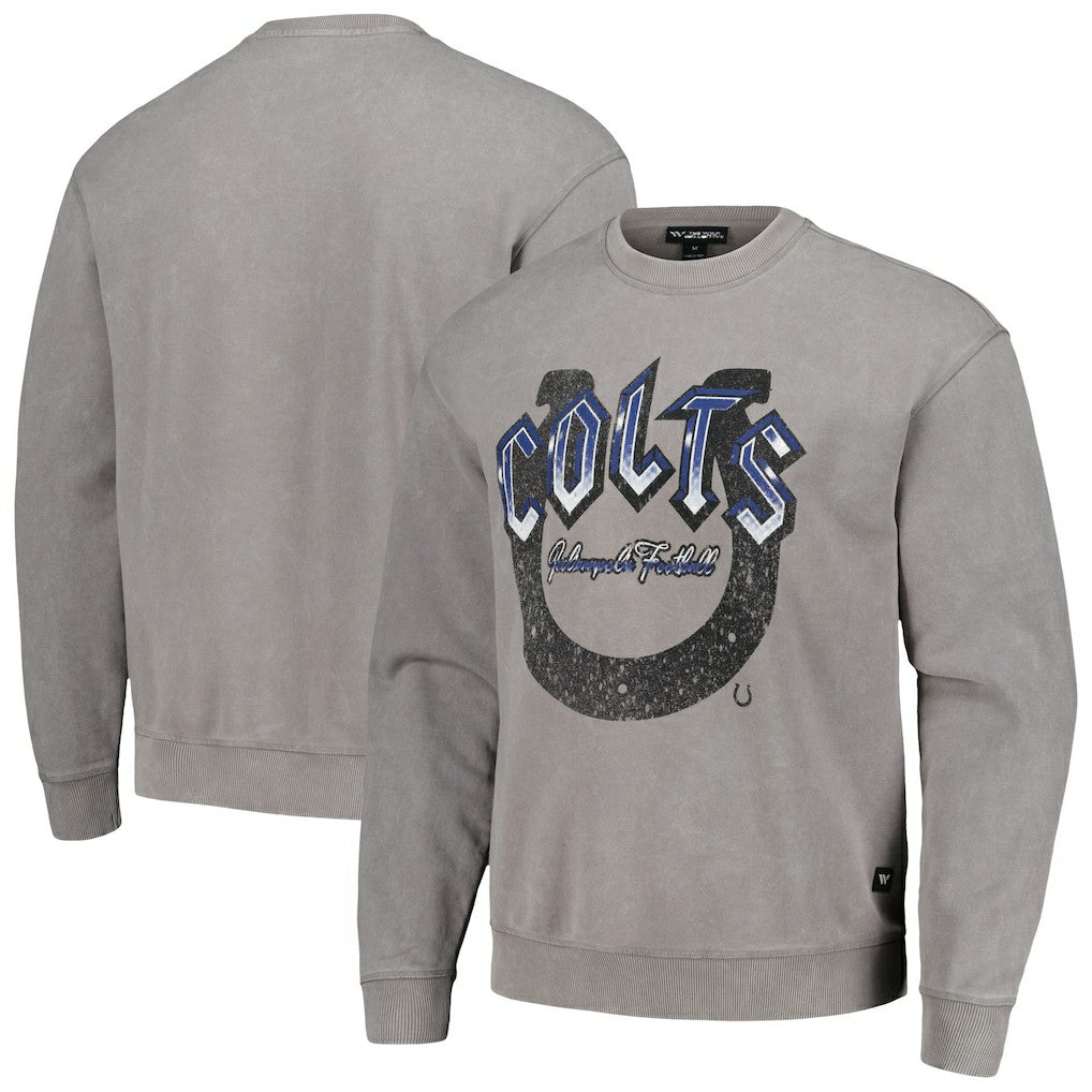 Indianapolis Colts The Wild Collective Unisex Distressed Pullover Sweatshirt Gray | NFL