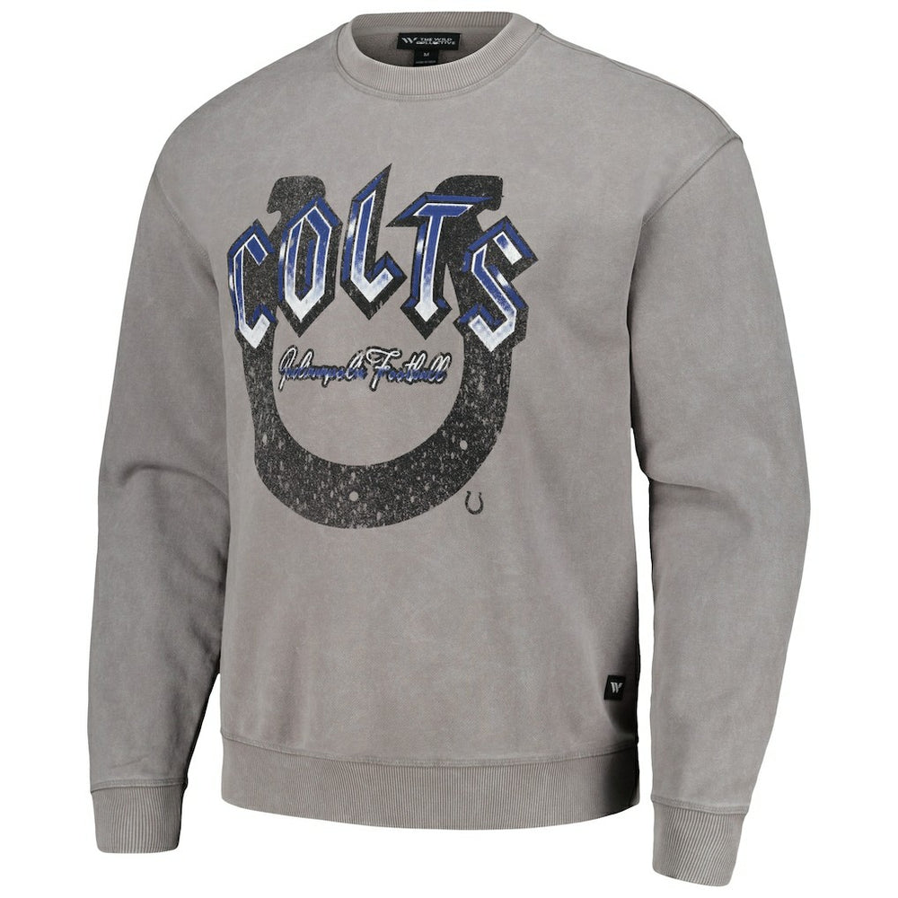 Indianapolis Colts The Wild Collective Unisex Distressed Pullover Sweatshirt Gray | NFL