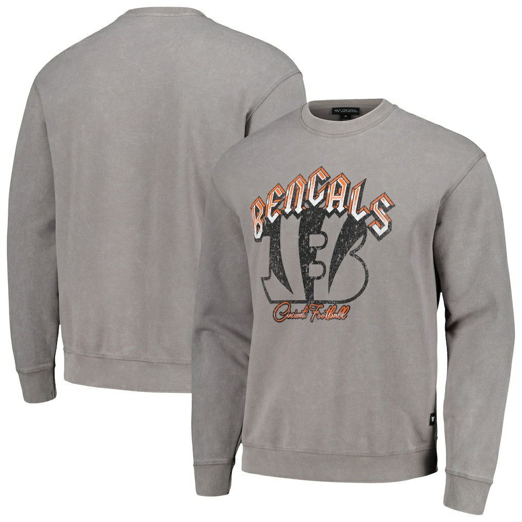 Cincinnati Bengals The Wild Collective Unisex Distressed Pullover Sweatshirt Gray | NFL