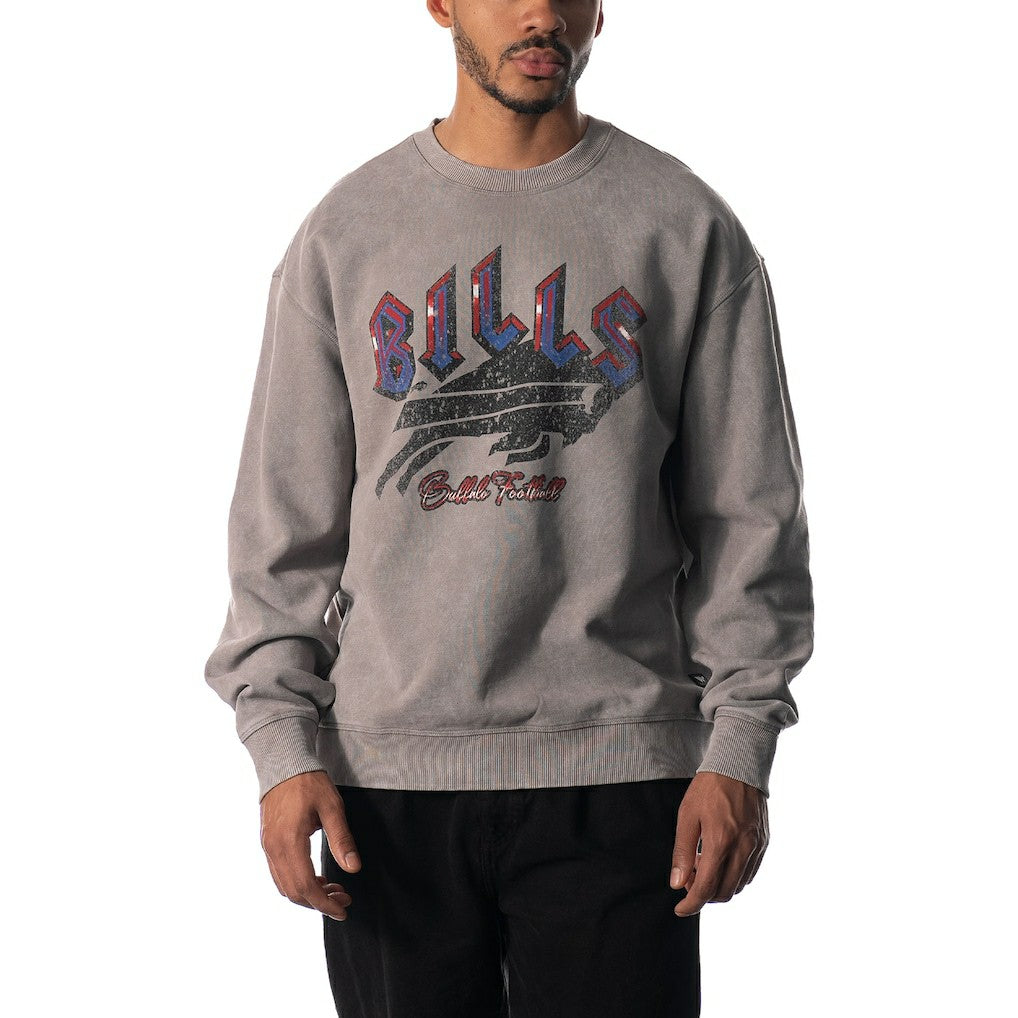 Buffalo Bills The Wild Collective Unisex Distressed Pullover Sweatshirt Gray | NFL