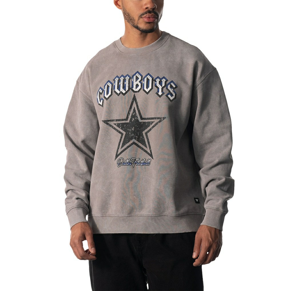 Dallas Cowboys The Wild Collective Unisex Distressed Pullover Sweatshirt Gray | NFL