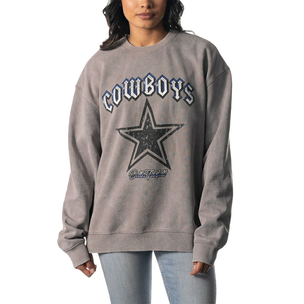 Dallas Cowboys The Wild Collective Unisex Distressed Pullover Sweatshirt Gray | NFL