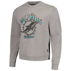 Miami Dolphins The Wild Collective Unisex Distressed Pullover Sweatshirt Gray | NFL