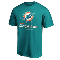 Miami Dolphins Team Lockup T-Shirt Aqua | NFL