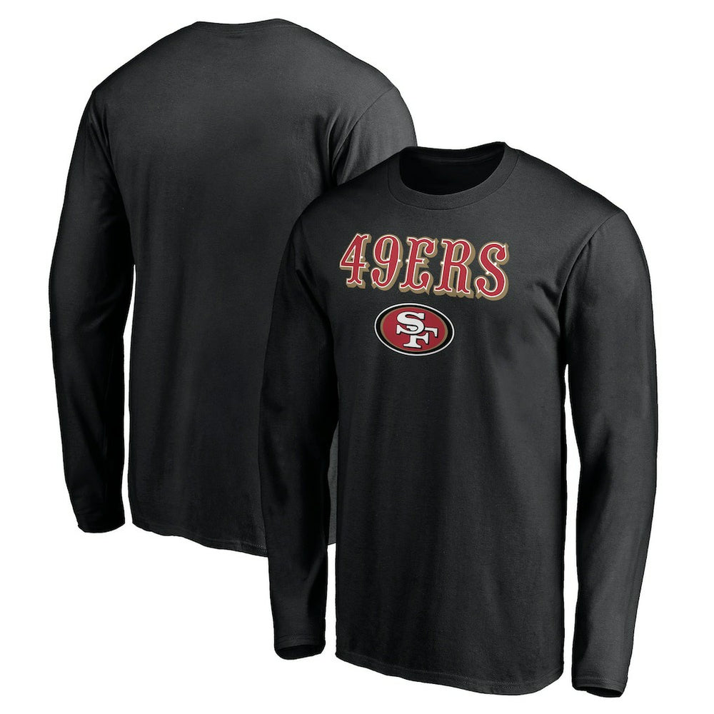 San Francisco 49ers Team Lockup Long Sleeve T-Shirt Black | NFL