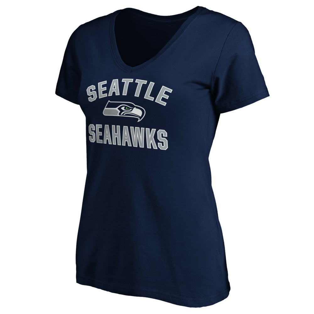 Seattle Seahawks Women's Victory Arch V-Neck T-Shirt College Navy | NFL