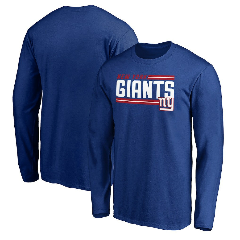 New York Giants On Side Stripe Long Sleeve T-Shirt Royal | NFL