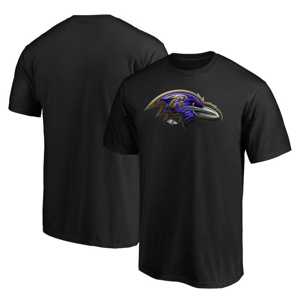 Baltimore Ravens Midnight Mascot Team Logo T-Shirt Black | NFL