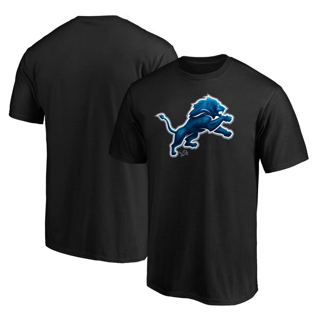 Detroit Lions Midnight Mascot Team Logo T-Shirt Black | NFL