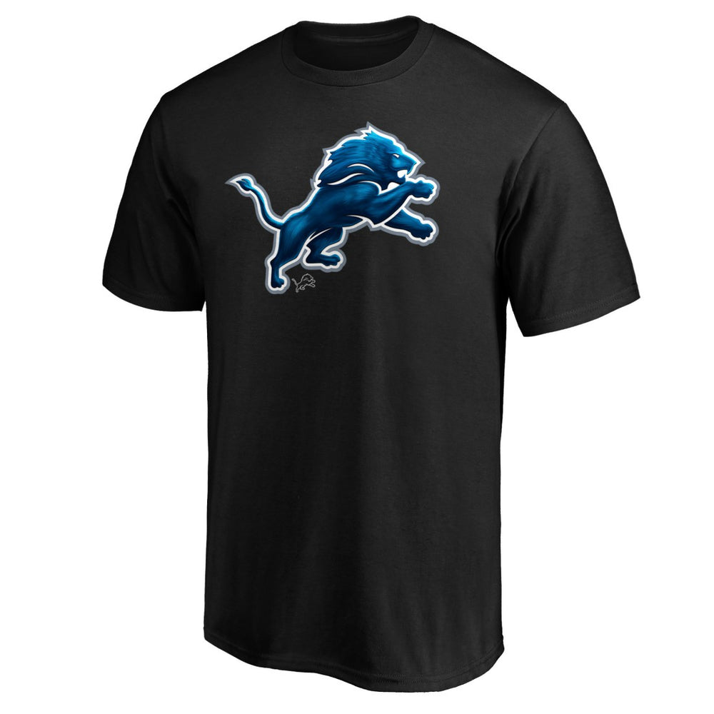 Detroit Lions Midnight Mascot Team Logo T-Shirt Black | NFL