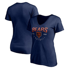 Chicago Bears Women's Live For It V-Neck T-Shirt Navy | NFL