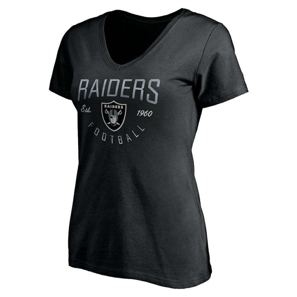 Las Vegas Raiders Women's Live For It V-Neck T-Shirt Black | NFL