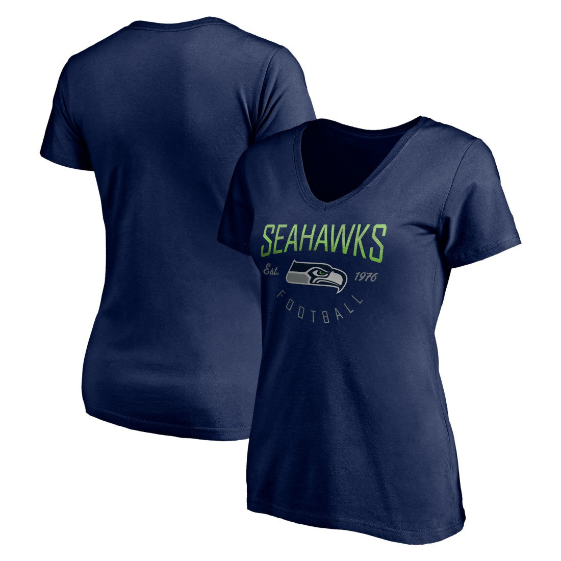 Seattle Seahawks Women's Live For It V-Neck T-Shirt College Navy | NFL