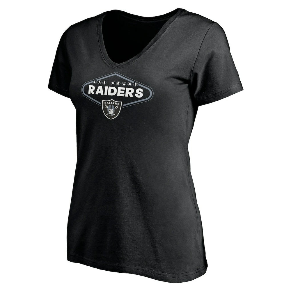 Las Vegas Raiders Women's Hometown Collection 1st Down V-Neck T-Shirt Black | NFL