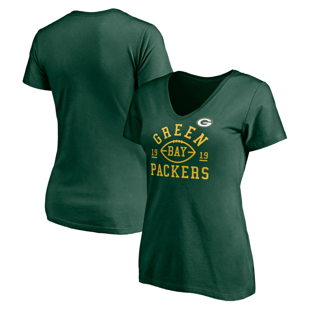 Green Bay Packers Women's Hometown Collection V-Neck T-Shirt Green | NFL