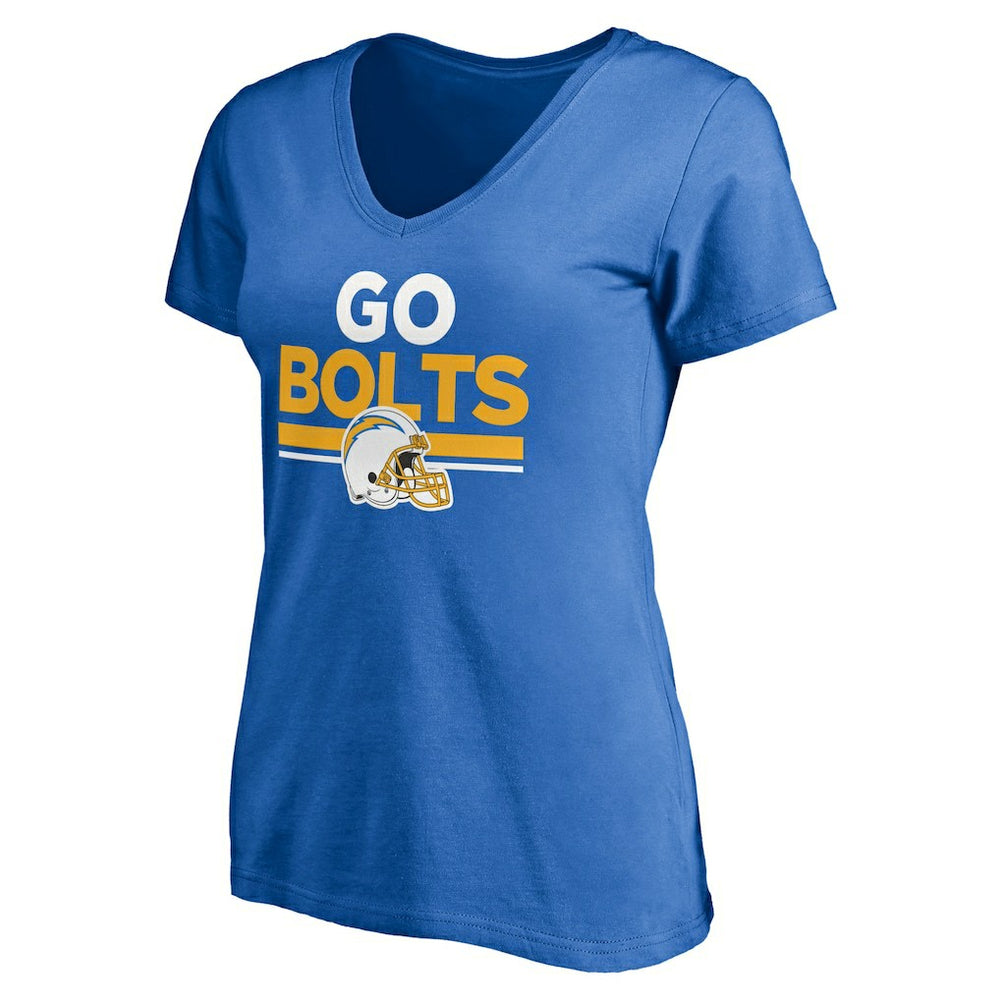 Los Angeles Chargers Women's Hometown Collection Go Bolts V-Neck T-Shirt Powder Blue | NFL