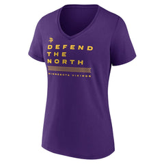 Minnesota Vikings Women's Hometown Collection Defend The North V-Neck T-Shirt Purple | NFL